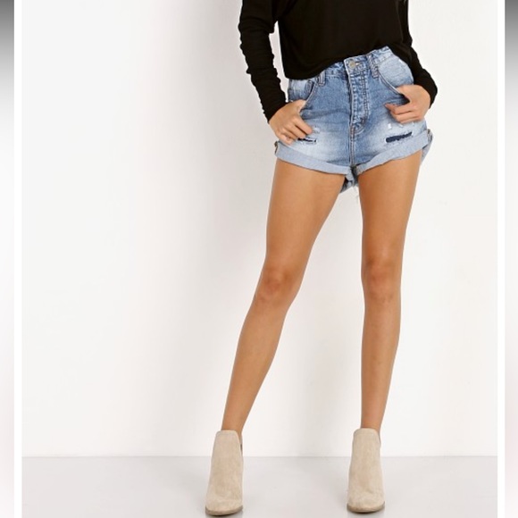 One Teaspoon High Waist Bandits Surf Cowboy Short - Picture 7 of 12